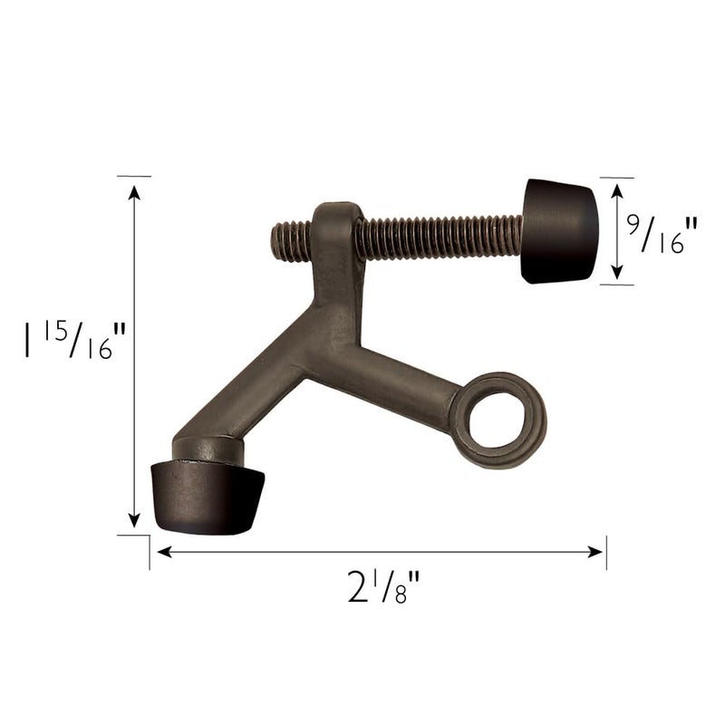 Design House 181792 Adjustable Door Stoppers Hinge Pin Door Stop Wall Protector with Rubber Tip  Oil Rubbed Bronze  5-Pack - Image 2